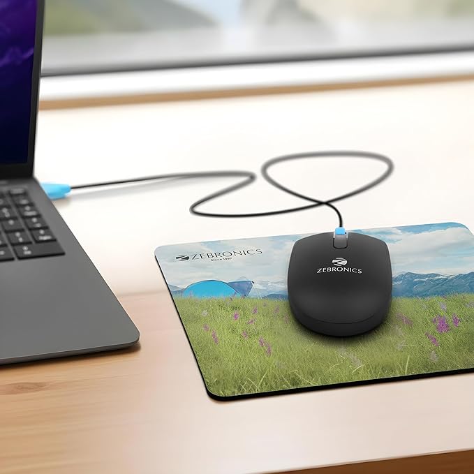 ZEBRONICS Juggle Wired Optical Mouse with 3 Buttons, High Precision, 1200 DPI, Works on Most Surfaces, USB Interface, 1m Cable Length