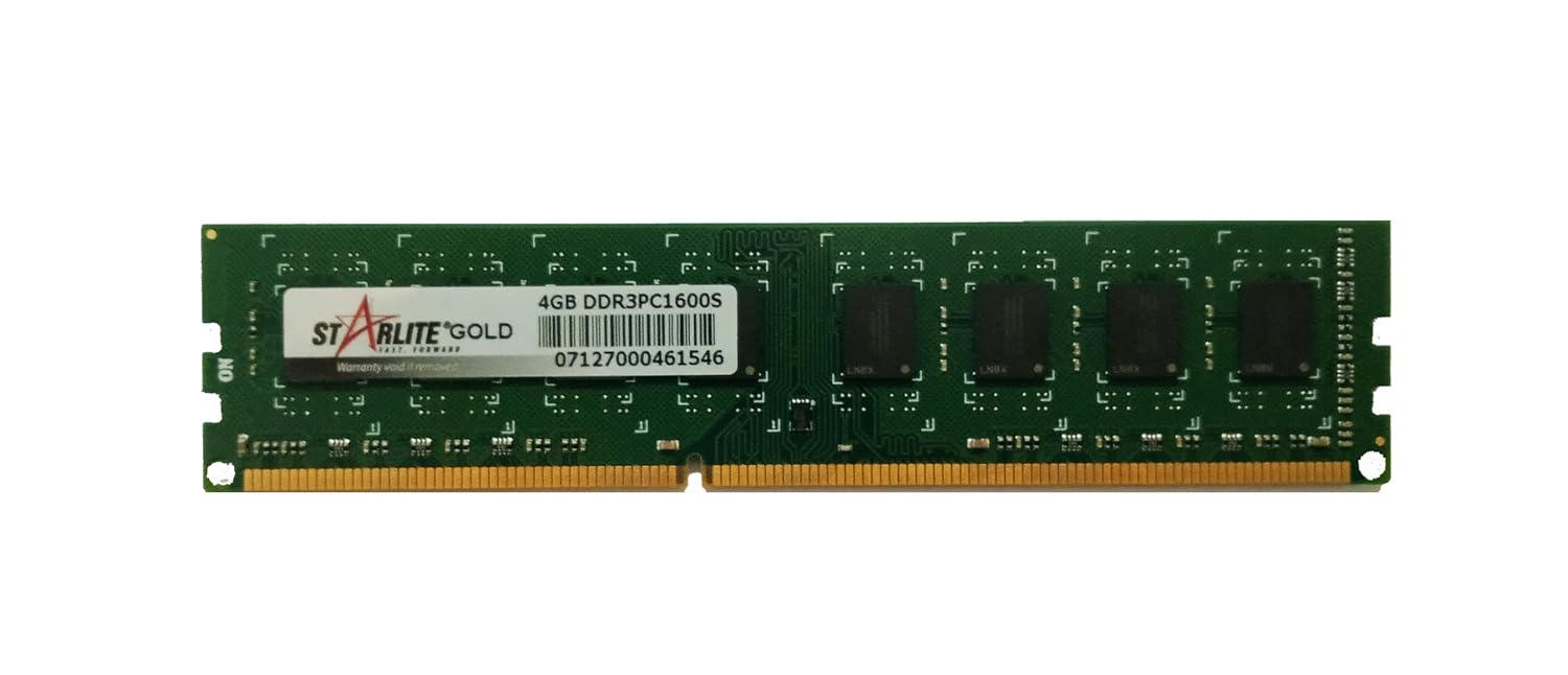STARLITE Gold 4GB DDR3 PC1600 RAM for Desktop (Black)