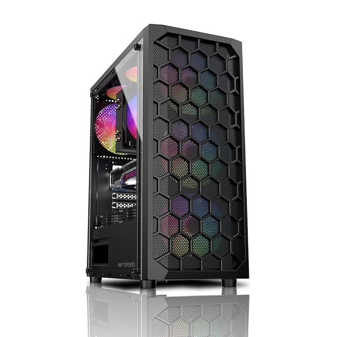 Ant Esports Elite 1120 Mid Tower ATX/Micro-ATX/ITX Black Cabinet 4x120mm Static RGB Fans