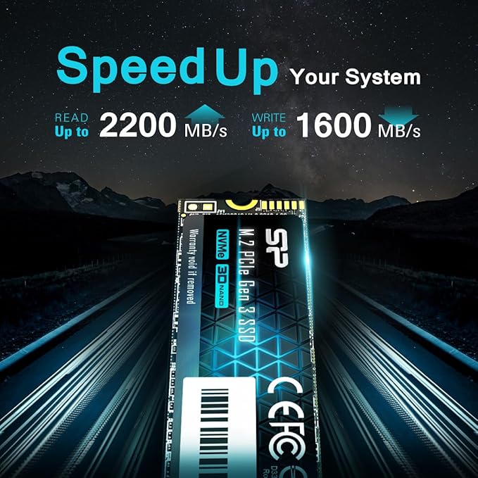256GB NVMe PCIe M.2 Starlite Scuda Solid State Drive (SSD)(Read/Write Speed up to 2,400/1,600 MB/s)