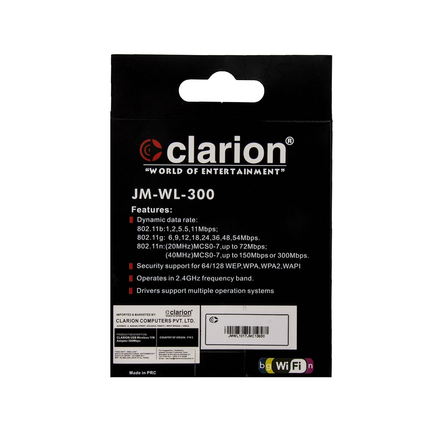 Clarion 300 MBPS Mini Wireless USB Adapter JM-WL-300