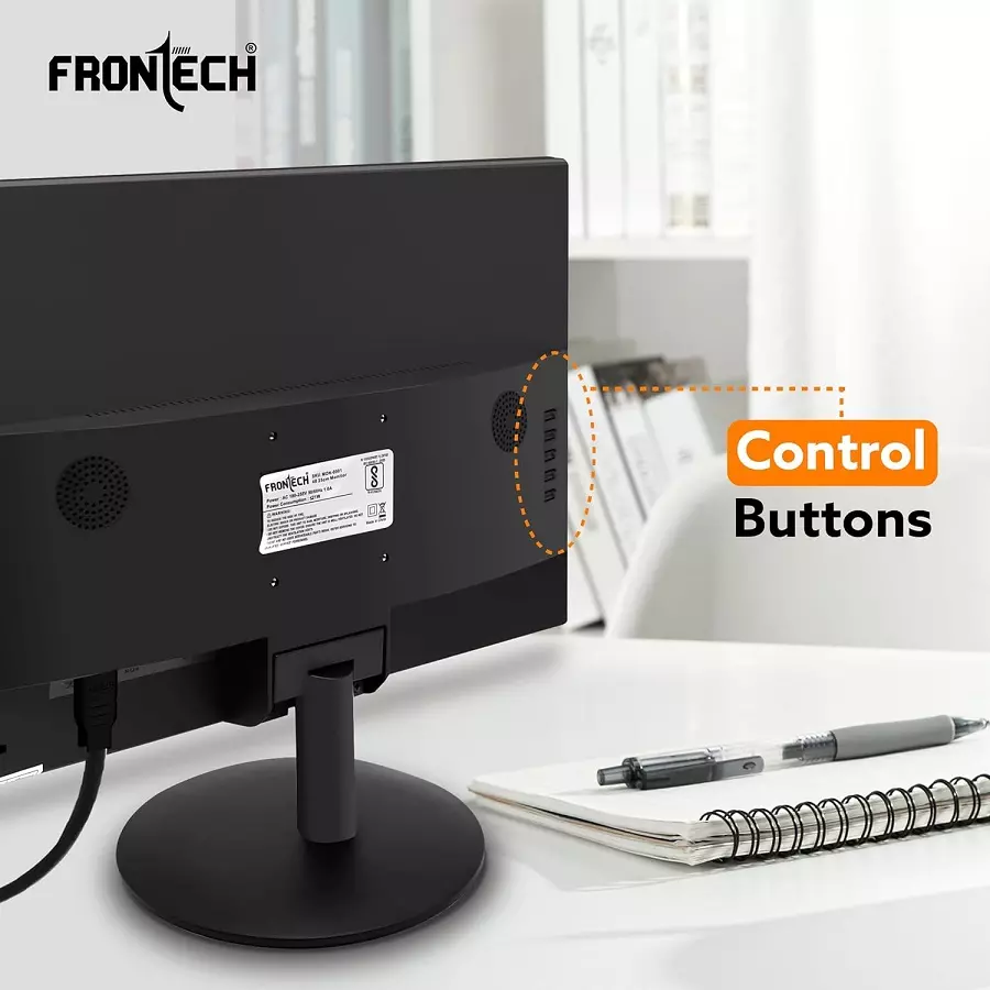 FRONTECH 19 Inch (48.25 Cm) LED Monitor with Supporting HDMI & VGA Input, HD 1440x900 Pixels, 16:10 Aspect Ratio, Slim Design & Wall Mountable, Black (MON-0071)