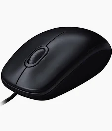 Logitech M90 Wired USB Mouse, 3 yr Warranty, 1000 DPI Optical Tracking, Ambidextrous PC/Mac/Laptop - Black
