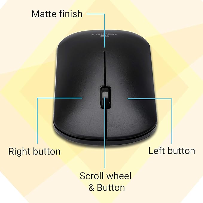 Zebronics-Zeb Dazzle Wireless Optical Mouse with Nano Receiver (Black)