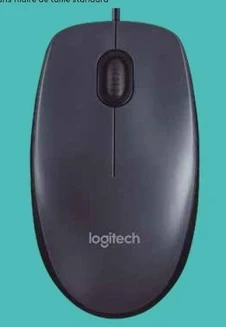 Logitech M90 Wired USB Mouse, 3 yr Warranty, 1000 DPI Optical Tracking, Ambidextrous PC/Mac/Laptop - Black