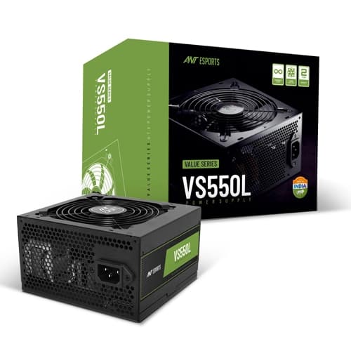 Ant Esports VS500L NonModular High Efficiency Gaming Power Supply/PSU with 1 x PCIe and 120mm Silent Fan